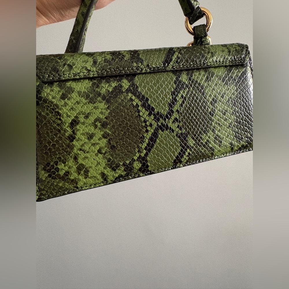 Jacquemus Green Snake-Embossed Le Chiquito Long Bag - Picture 5 of 6